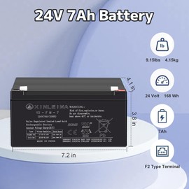 ARBELI 24V 7Ah Rechargeable Battery for Ride On Cars, Universal F2 Terminal Lead Acid Battery, Suitable for 24 Volt Electric Vehicles