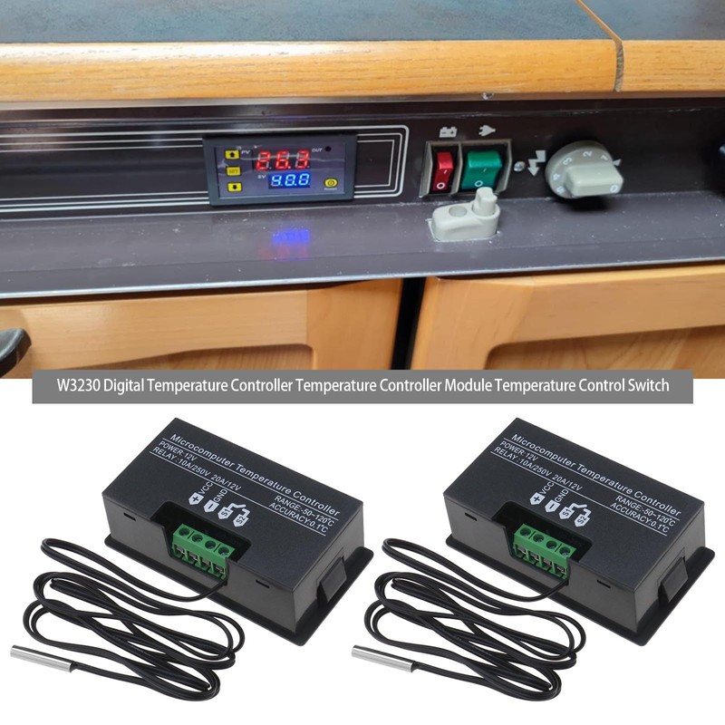 VGOL Pack of 2pcs W3230 LCD Digital Thermostat DC 12V