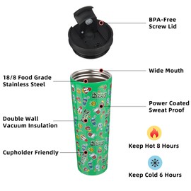 BJPKPK 30oz Stainless Steel Insulated Tumbler With lid And Straw Travel Coffee Thermal Tumblers Cup For Women And Men,Game