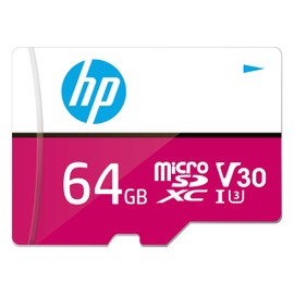 HP mxV30 64GB microSDXC Memory Card + SD Adaptor, 100MB/s Read Speed, 85MB/s Write Speed, Class 10 UHS-I, U3, V30 for 4K Video