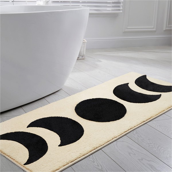 Decozion Boho Bathroom Rug Runner - Non Slip & Water