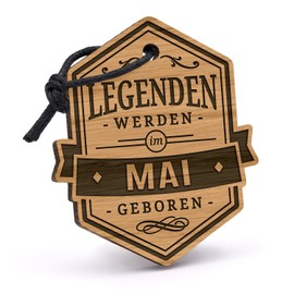 Fashion Alarm Keychain Legends in May Be Born Made of Wood with Engraving – Funny Birthday Gift For Both Men And Women