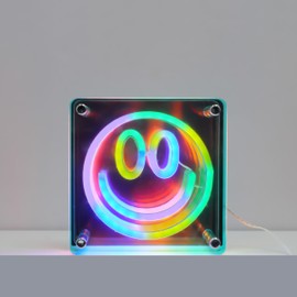 Light Up Your World! Wireless Express Neon Art Signs (5 Unique Styles) - Desktop & Wall Décor. Perfect for Bedrooms, Dorm Rooms, Office (Smile 3D)