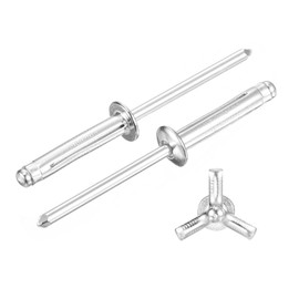 sourcing map 100Pcs 5/32"x3/4" Aluminum Round Head Tri Grip Rivets, Tri Grip Rivets Assortment Bulb Style Rivets for DIY, Sheet Metal, Automotive Repairs, Furniture, Marine Boat (Silver)
