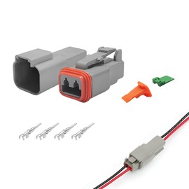 ZNDAW DT 2 Pin Connector Kit, 16 AWG Automotive Waterproof Electrical Plug 2 Way Male Female Socket, DT04-2P DT06-2S Connectors with Crimp Wire Terminals for Car Truck Motorcycle