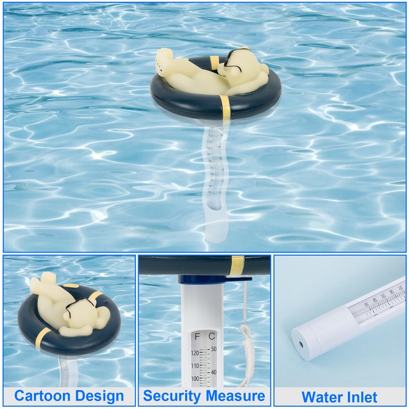 Pool Thermometer Floating Easy Read, Leisurely Polar Bear Water Thermometer
