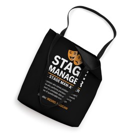 Stage Manager Definition Broadway Theatre Director Musical Tote Bag