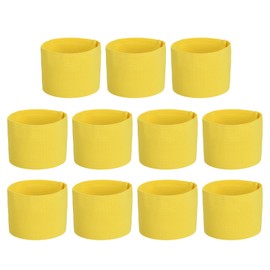 PATIKIL Soccer Captain Armband, 11 Pcs Captain Arm Bands for Soccer Elastic Captain Arm Band Sports Captain Armbands for Youth Adult Football Team Training Light Yellow