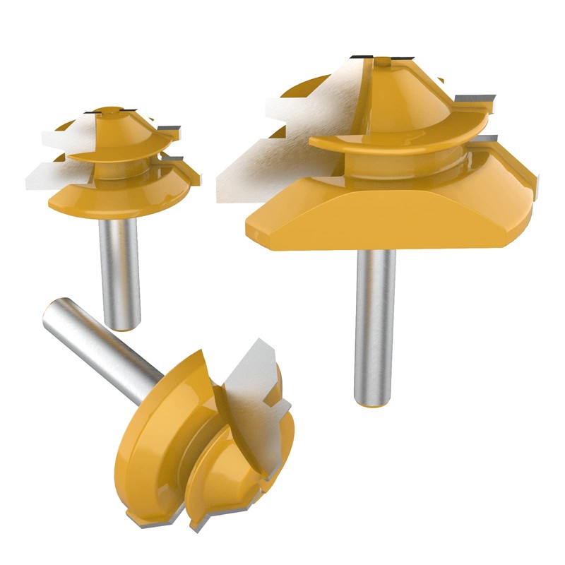 1/4" Shank 45 Degree Lock Miter Router Bit - 1/2"