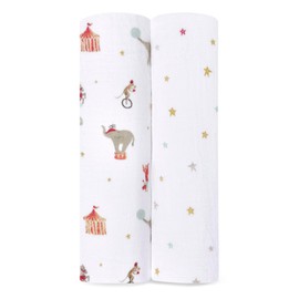 aden + anais Essentials ESWC20034 Baby Gift Muslin Swaddle, Baby Gift, Set of 2, Newborn, Anti-Night Crying