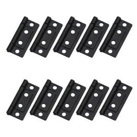 T Tulead Non-Mortise Box Hinges Chest Hinges for Furniture 2"x0.9", Black, 10PCS with Mounting Screws