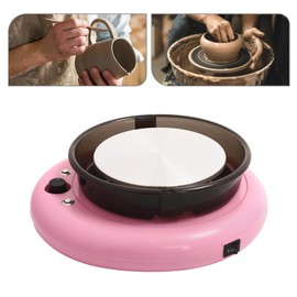 Mini Pottery Wheel Adjustable Speed Ceramic Wheel Machine 60W Pottery Wheel Machine with Tools Kit for Kids Beginners DIY Ceramic Work Clay Art Craft, Pink