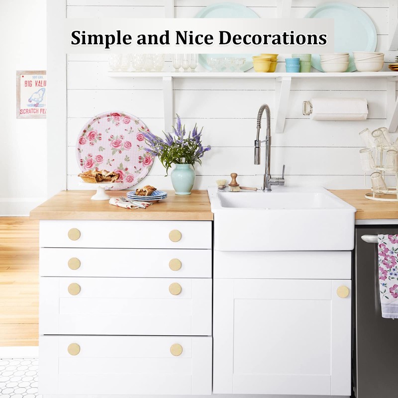 ZOCONE 12PCS Gold Drawer Knobs, 29mm Round Cabinet Knobs with