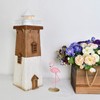 K KILIPES Wood Lighthouse Beach Decorations for Home, Battery Powered