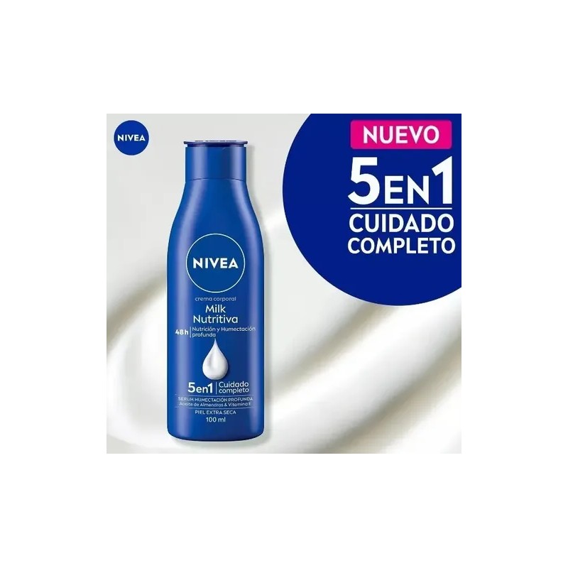 Crema Corporal Nivea Milk Nutritiva Humectación 100ml
