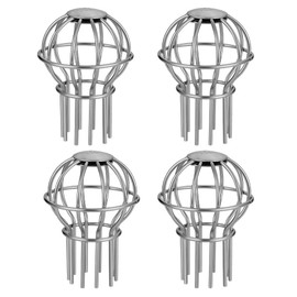 Gutter Guard, Fits for 1.7" ~ 2.4" Round Downspout, 304 Stainless Steel Rigid Filter Strainer, Stops Leaves Seeds and Other Debris, Gutter Cleaning Tool – 4 Pack
