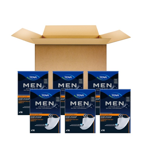 TENA TENA Incontinence Guards for Men, Overnight Absorbency, 96 ct