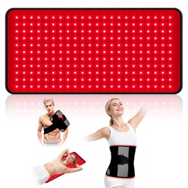Terapia de luz roja para cuerpo, 242 LED terapia de luz infrarroja para cuerpo, espalda, cintura, hombro, articulación de rodilla con 660 nm y 850 nm, almohadilla de gran tamaño de 24 x 12 pulgadas