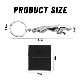 YSDYY 1 Leopard-Shaped Keychain And 1 Velvet Bag, Metal Keychain, Gift Keychain, Creative Car Keychain