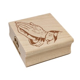 Praying Prayer Hands Christian Religious Square Rubber Stamp for Stamping Crafting - 1.75in Medium