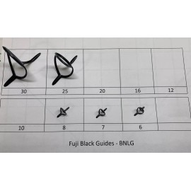 Fuji BNLG Hardloy  Black Two-Foot Fishing Rod Guide CHOOSE SIZE - 6