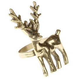 Macosa WV50593 Set of 6 Napkin Rings Deer Gold Napkin Holder Table Decoration Napkin Holder Table Decoration Antlers Deer Antlers