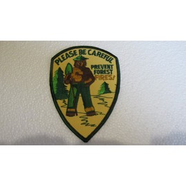 Vintage Smokey Bear Please Be Careful Prevent Forest Fires! Embroidered Patch