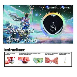 Sagittarius Pendant Wish Pearl Necklace - Love Pearl Sagittarius Pendant Necklace with Genuine Pearl