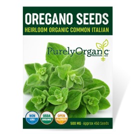 Organic Common Italian Oregano Seeds - USDA Organic, Non-GMO, Open Pollinated, Heirloom (1 Packet - 500 MG - Approx 450 Seeds)