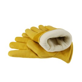 OLSON DEEPAK Winter Work Gloves, Insulated Leather Gloves, Thermal Cotton Lining, Flexible, Warm for Working in Cold Weather (Medium)