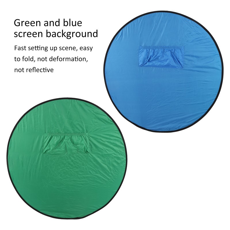 2 in 1 142cm Round Blue Green Screen Backdrop Double