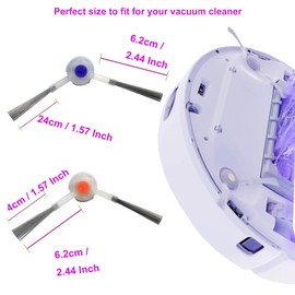 PELLYDA - Paquete de 6 cepillos laterales compatibles con piezas de repuesto para aspiradora Narwal Freo X Ultra / J3/J4 Lite, cerdas de nailon suaves, cepillos laterales de limpieza de esquinas