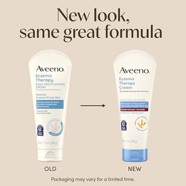 Aveeno Eczema Therapy Crema corporal hidratante diaria para pieles sensibles, crema calmante para aliviar el eccema, avena coloidal y ceramida para pi