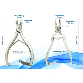 SMI Pack of 2 toenail clippers, head cutters, toenail clippers, toenail scissors, nail clippers for ingrown and thick nails, stainless steel toenail clippers for toenails and toenails with case