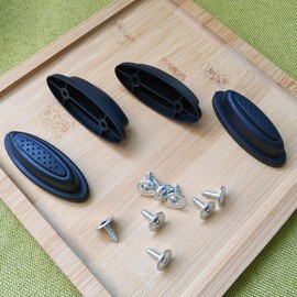 ZAYOIZY 2 Pair Luggage Side Feet Suitcase Bracket Foot Replacements Luggage Case Legs with Screws, Anti-Slip Foot Nails, Travel Case Foot Studs, DIY Project