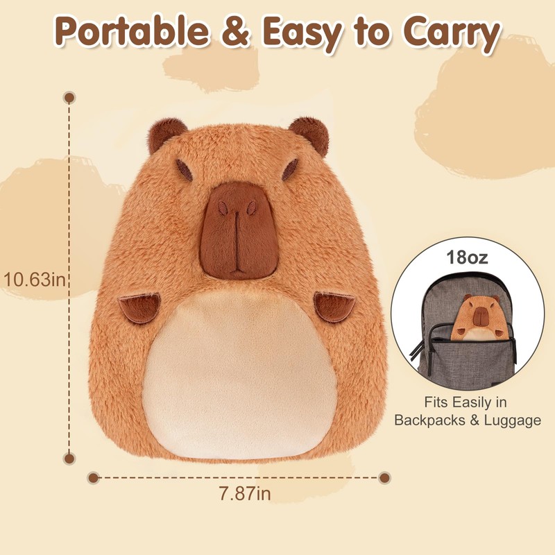 Capybara Microwavable Heating Pad for Belly, Neck & Shoulders, Heated