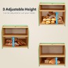 Thalomely Bread Box for Kitchen Countertop, Double Layer Bamboo Bread