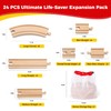 WudBudz Wooden Train Tracks 24 Pcs Set - Compatible with
