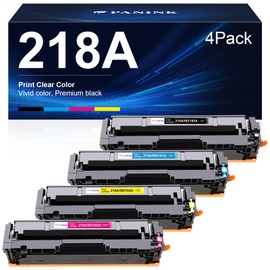PANINK 218A Toner Cartridge 4 Pack (No Chip) Replacement for HP 218A 218X W2180A W2180X Toner Cartridge Set Compatible with HP Color Pro MFP 3301fdw 3301cdw 3201dw 3301sdw Printer