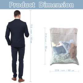 YUJIANmy Extra Large Mesh Laundry Bags for Washing Machine,2 Pack 31x23 inch Oversize Wash Bags with Zipper,for Delicate Clothing, Bedding, Curtain，Washing Sweater, Robes, Blanket, Jumbo Toys,