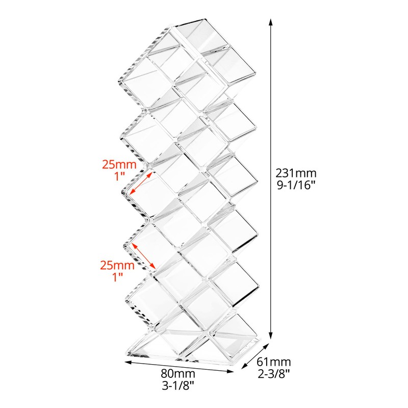 QWORK® Lipstick Organiser Box, 16 Sections Lip Gloss Container, Lipstick