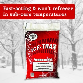 Premium Ice Melt, Blue (50 lb Bag) – Fast-Acting, Industrial-Grade Ice Melter for Sidewalks, Driveways & Parking Lots, Melts to -10°F, Concrete Safe, Non-Greasy, Slip-Free Formula