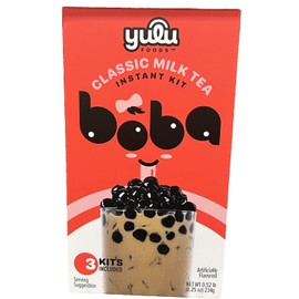 Yulu Foods Instant Boba Classic Milk Tea Instant Kit Makes 3 Drinks 8.25 oz