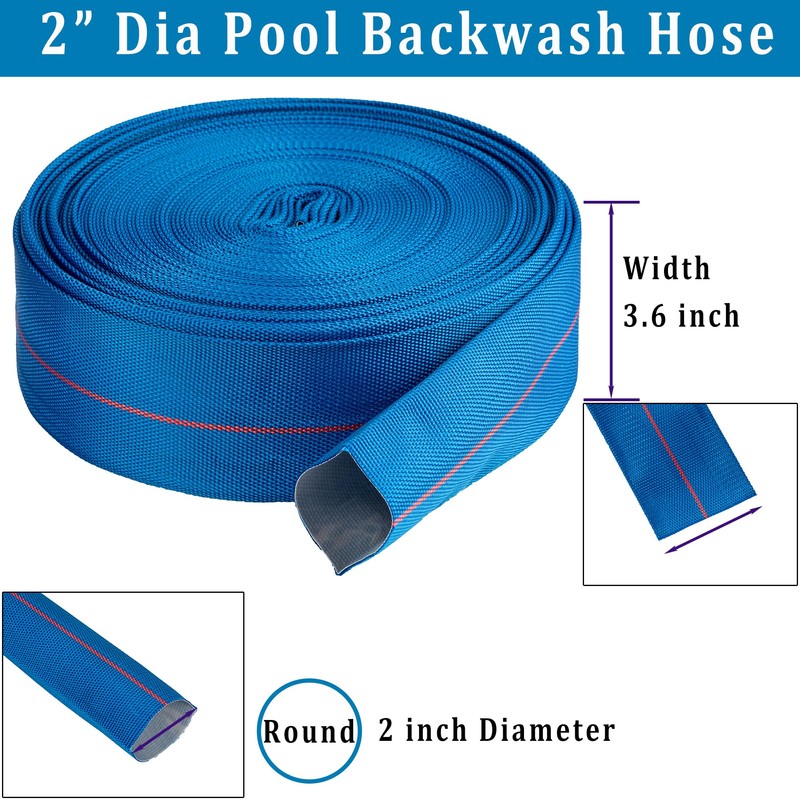 Pool Backwash Hose 2” × 100 ft Heavy Duty PVC