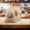 Pack of 3 Linen Bread Bags, 40 x 30 cm