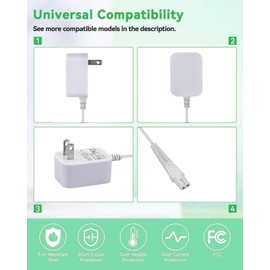 for Braun Epilator Charger, 12V Power Adapter Compatible with Braun 5 7 9 Wet & Dry Epilator Hair 9-720 5328 FaceSpa Pro 910 911 921 Part-No 81743351 Replacement 492-5214 Adapter