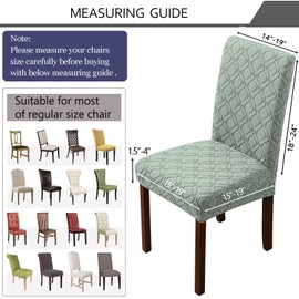 LANSHENG Dining Chair Covers, Stretch Chair Covers for Dining Chairs, Removable Washable Dining Chair Seat Slipcovers for Dining Room, Kitchen (Set of 2, Sage Grenn)