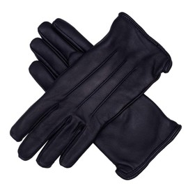Men's Lamb Skin Leather Luxury Dress Gloves With Cashmere Lining And Extended Length Upto 2 Inches From Wrist (Black, X-Large)