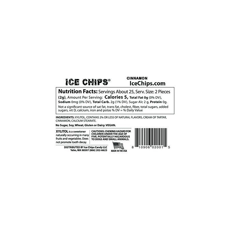 ICE CHIPS Xylitol Candy Tins 5.28 oz total (Cinnamon, 3