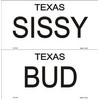 Bud and Sissy Texas License Plates Tags Urban Cowboy